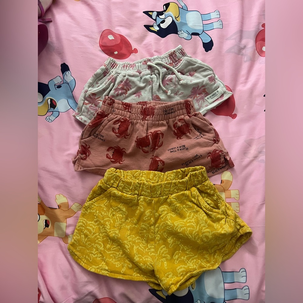 Zara girls shorts set of 3 size 7